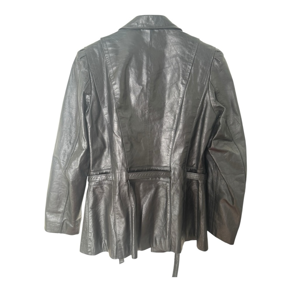 Vintage Classic  Bermans Leather Jacket Women’s Size 6 Black Fashion All Season - Picture 4 of 10